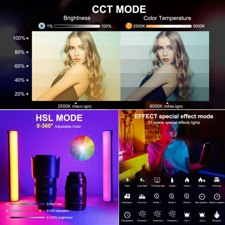 PULUZ RGB Light 30cm Handheld Magnetic LED Fill Stick, Full Color Photography & Selfie Lighting