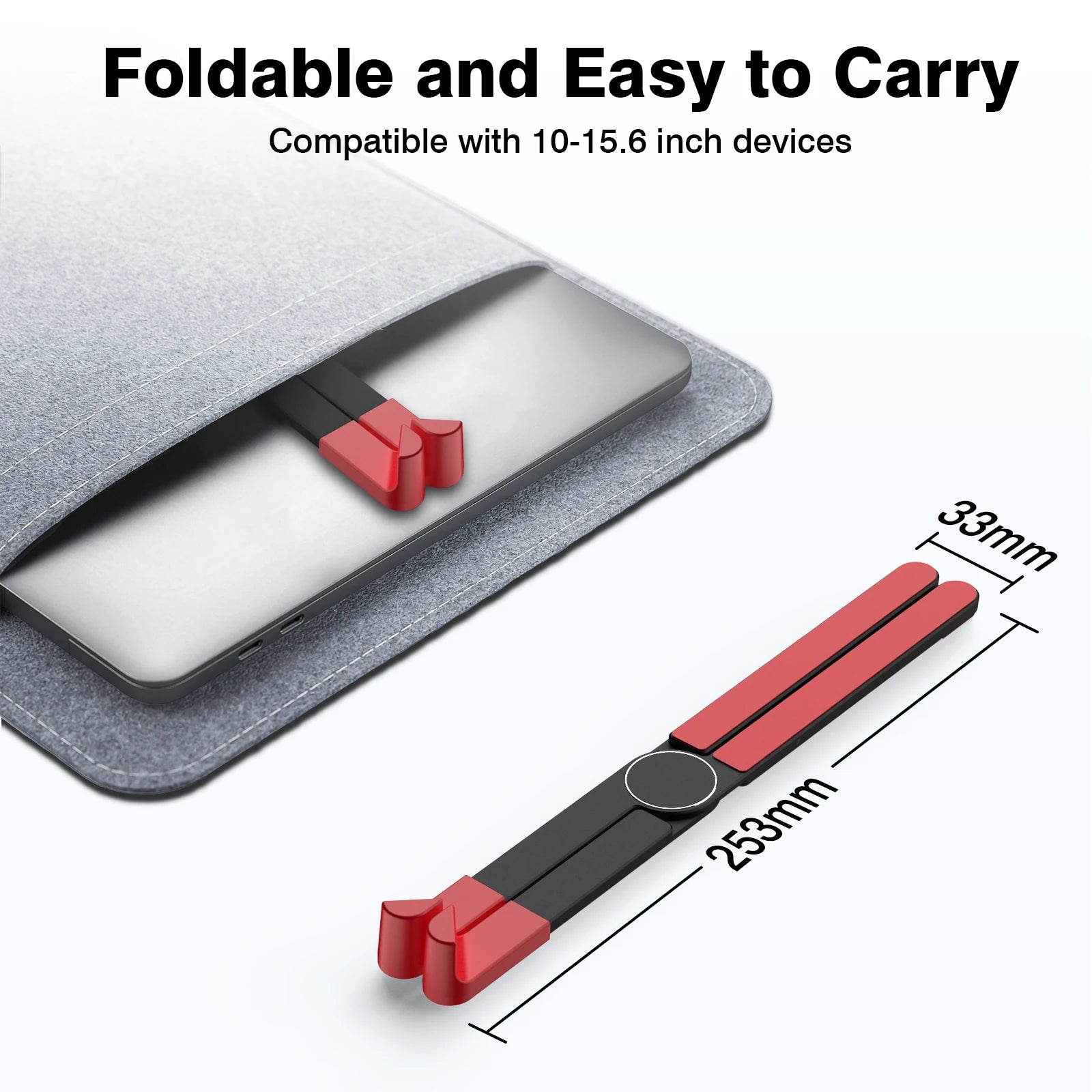 Laptop Stand Adjustable Portable Aluminum Notebook Holder with Foldable Design and Ergonomic Height Support
