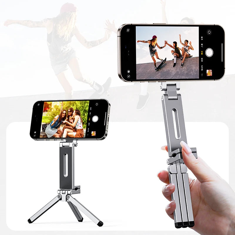 Magnetic Tripod Stand 360° Rotating Foldable Pocket Mount Compatible with iPhone and MagSafe Phones