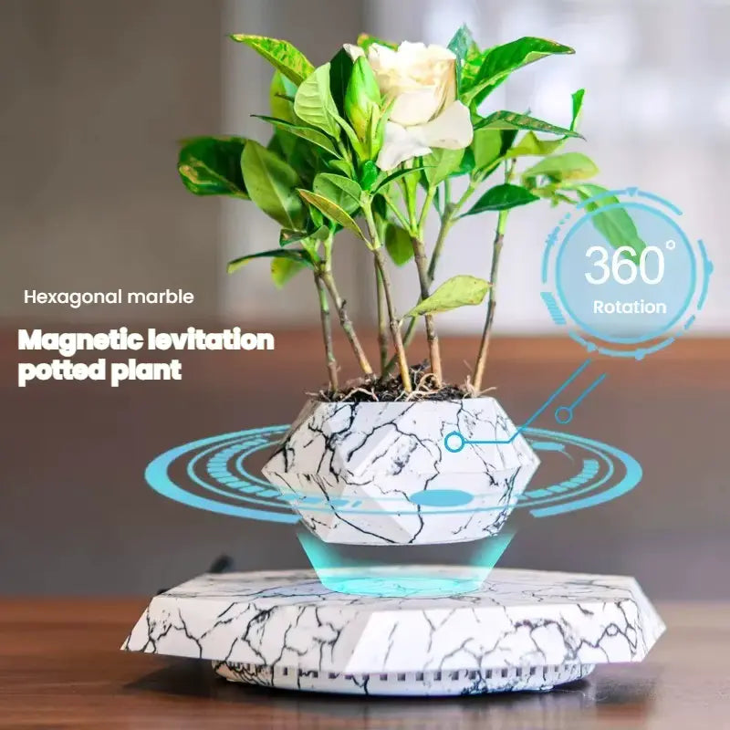 Magnetic Levitation Planter, Nordic Floating Flower Pot for Indoor Decor and Creative Home Gifts
#Color=Marble,Marmo