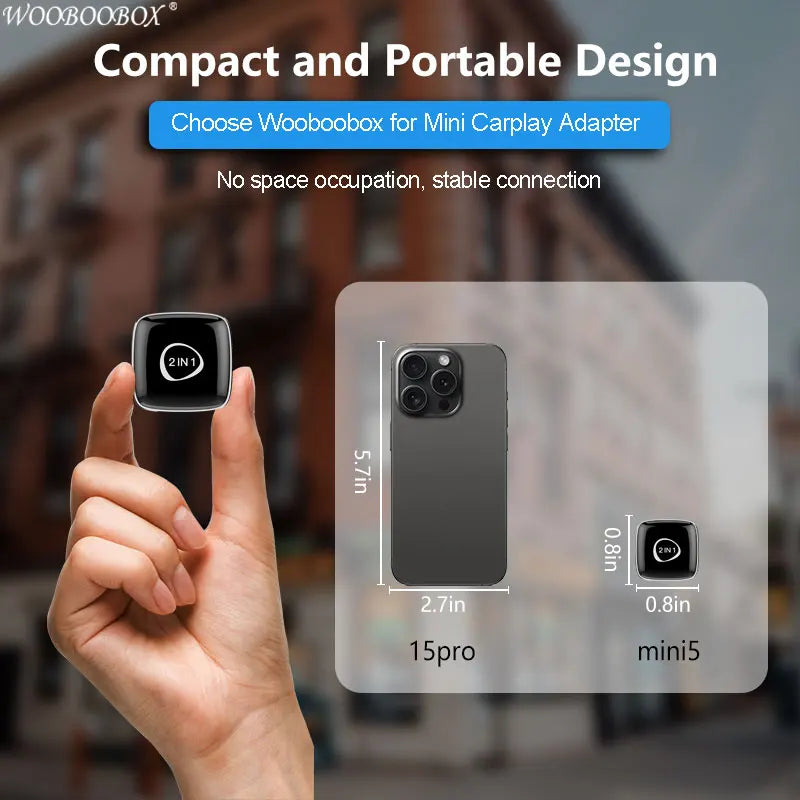 Mini Wireless Adapter, Small USB CarPlay and Android Auto Dongle ODM Converter for Apple iOS and Android Devices