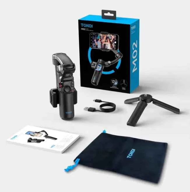 TOKQI M02 Handheld Gimbal Stabilizer with 3-Axis Anti-Shake, Remote & Tripod #Color=Standard Edition,Edizione Standard