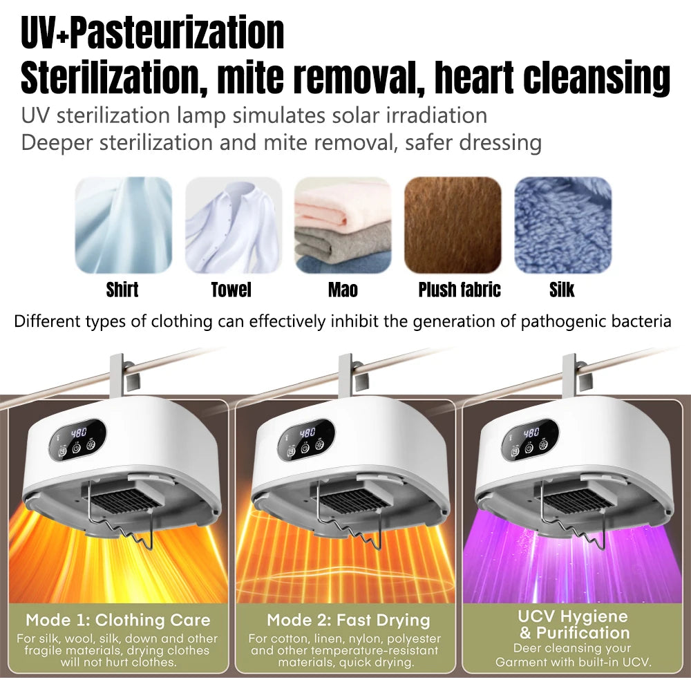 Mini Clothes Dryer 600W Fast-Drying Foldable Portable Machine for Light Laundry, Underwear and Baby Clothes