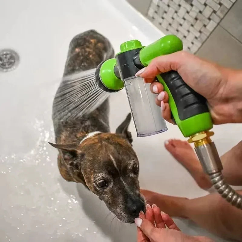 Pet Shower Nozzle 3 Mode Adjustable Multi-Use Dog Shower Gun with Hose, Foam Soap Sprayer for Pet Bath, Car Wash and Cleaning Tools