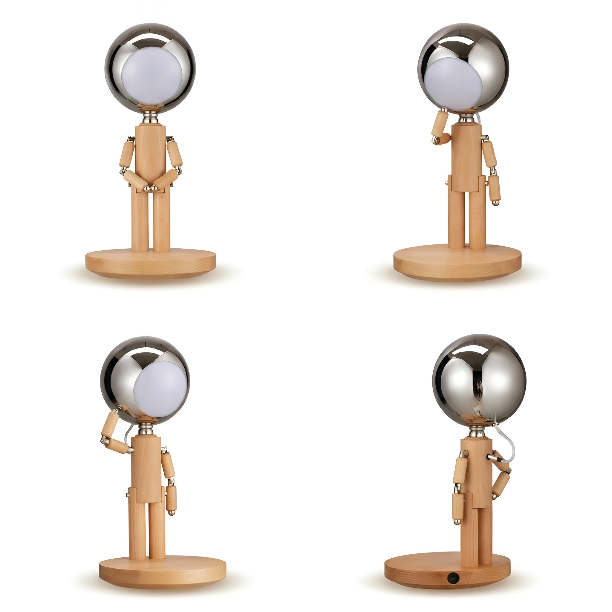 LunaLight: Articulated Wood Companion Lamp - Rechargeable | Benitronica #Color=Walnut Wood,Legno Noce