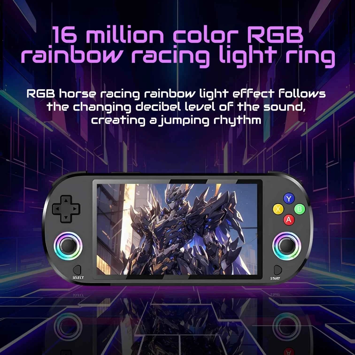 M22 Pro Retro Handheld Console Black, 5-inch 1080P IPS Display, EmuELEC, 30K Games, Dual Controller Output