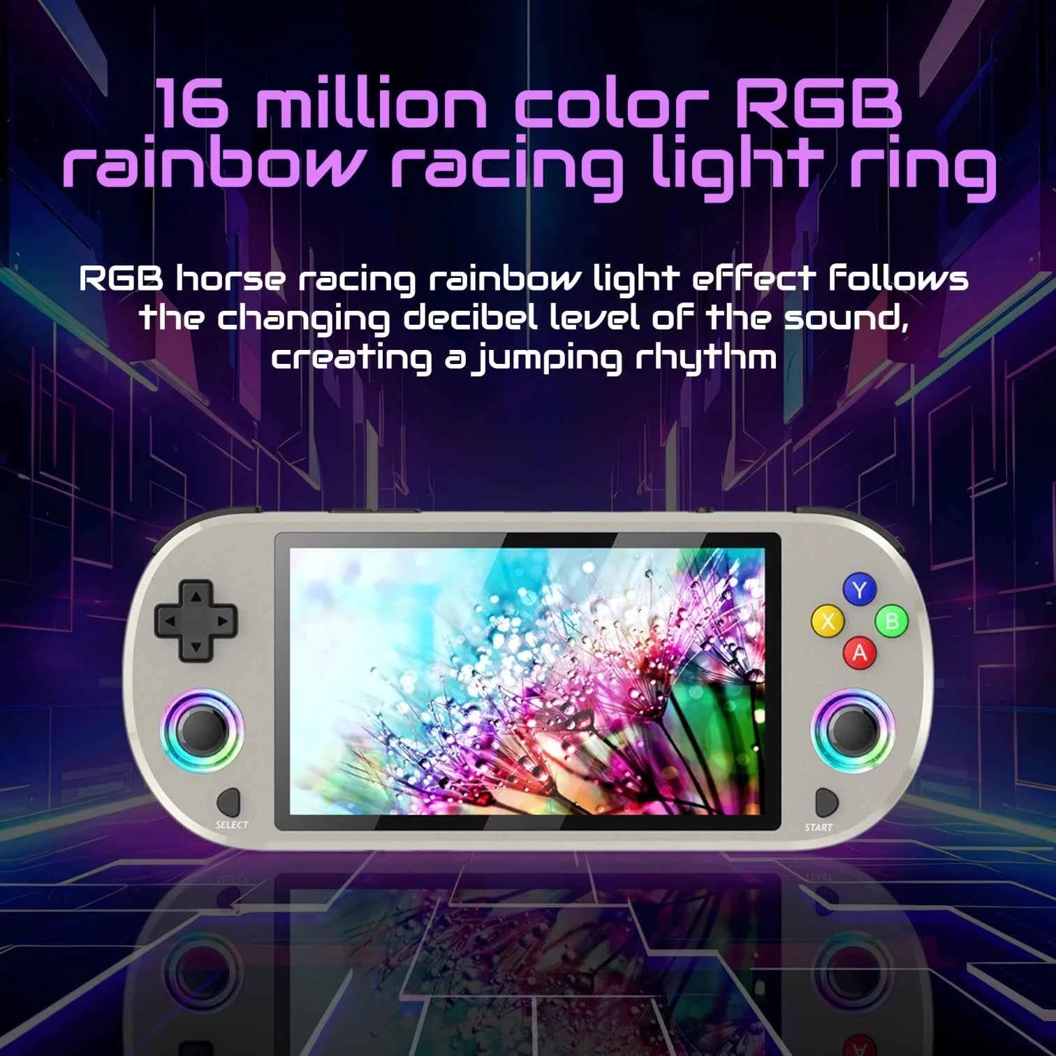 M22 Pro Retro Handheld Console Grey, 5-inch 1080P IPS Display, EmuELEC, 30K Games, Dual Controller Output