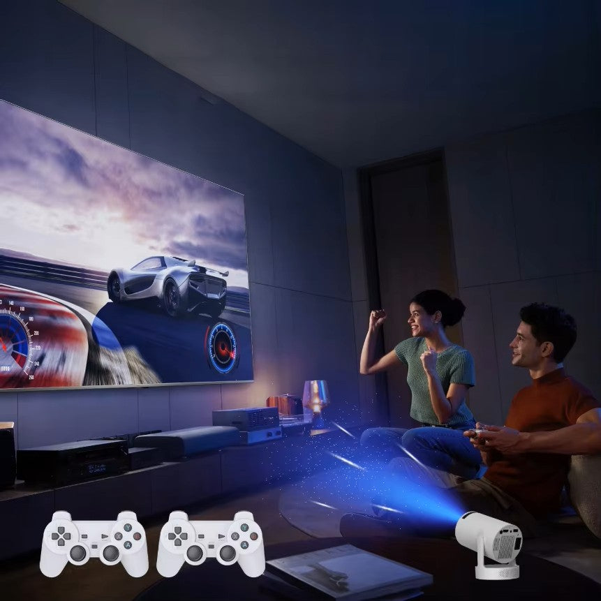 Dazzler HY300 Ultra mini projector 4K Ultra HD portable home theater with smart WiFi and Bluetooth for indoor and outdoor entertainment