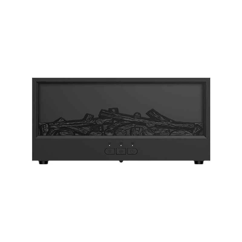 Essential Oil Diffuser, 150ml Humidifier with LED Flame Effect 7 Colors and Remote Control #Color=Black,Nero