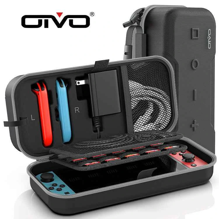OIVO Switch Case | Large Waterproof Travel Bag for Nintendo Switch OLED #Color=Gray,Grigio