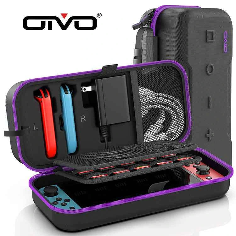 OIVO Switch Case | Large Waterproof Travel Bag for Nintendo Switch OLED #Color=Purple,Viola