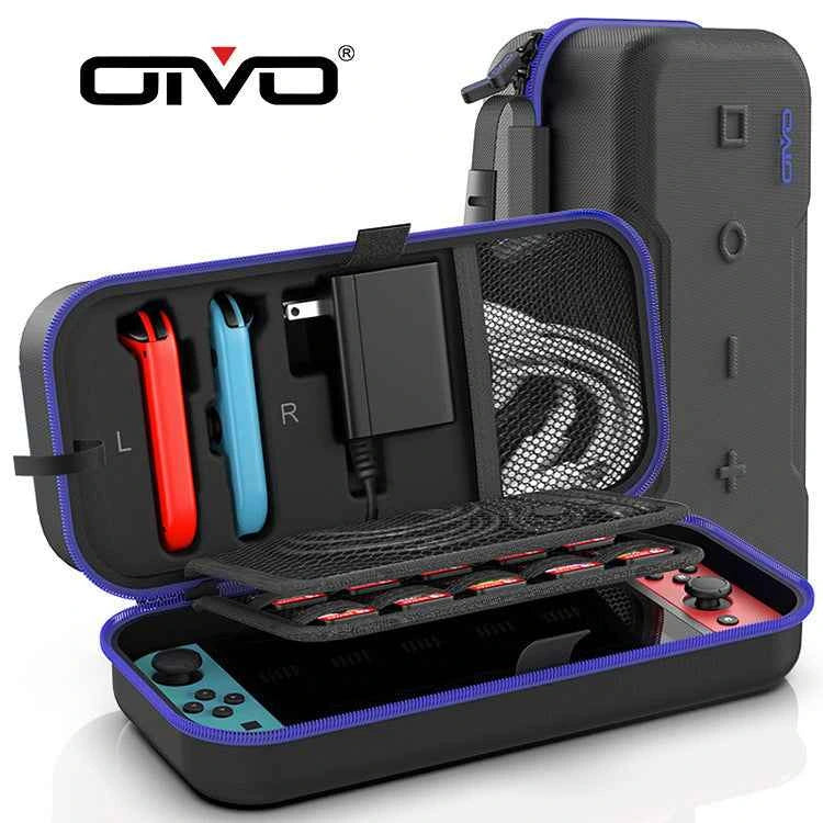OIVO Switch Case | Large Waterproof Travel Bag for Nintendo Switch OLED #Color=Blue,Blu