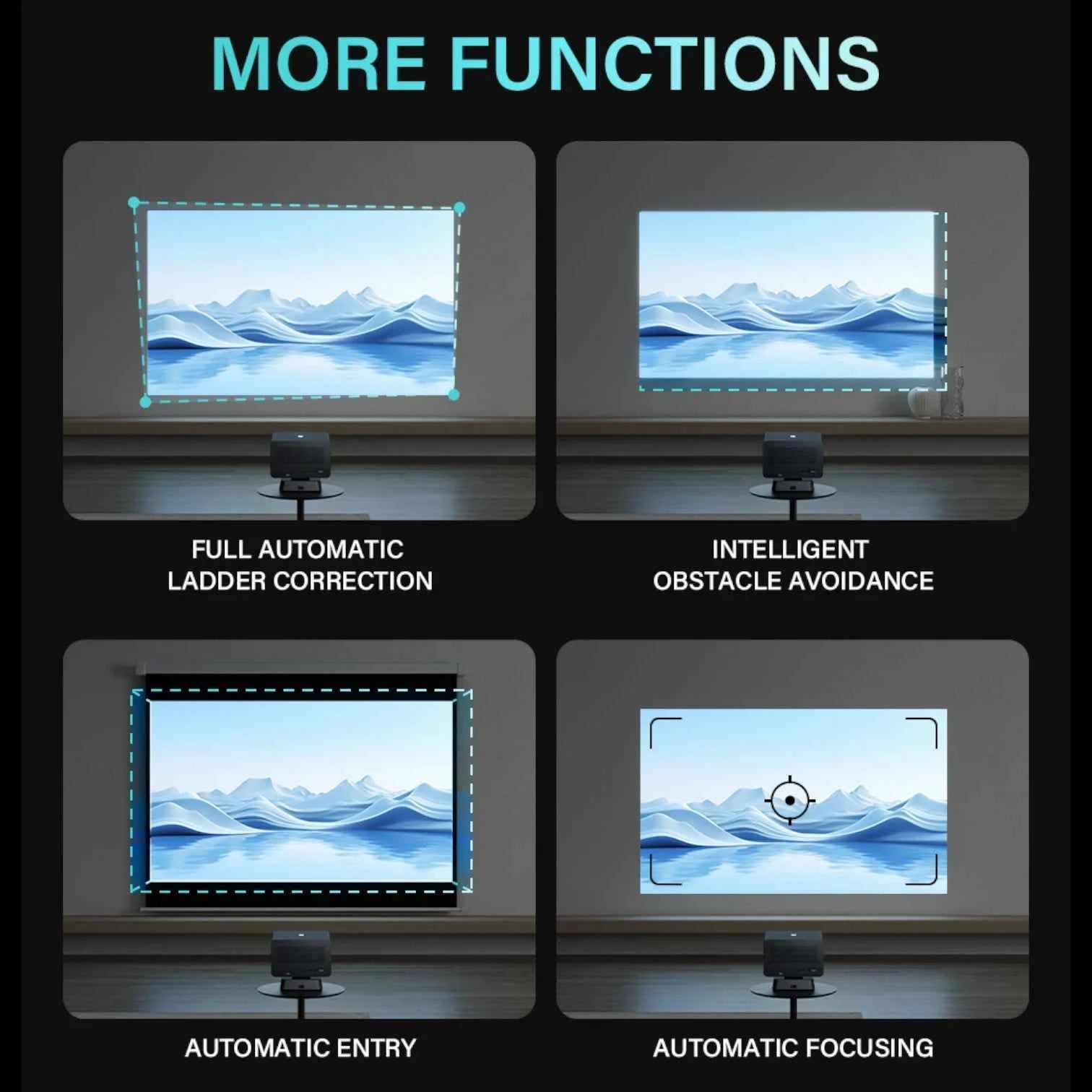 P50 1080P Home Projector 800 ANSI 4K UHD Auto Focus WiFi 6 Smart System