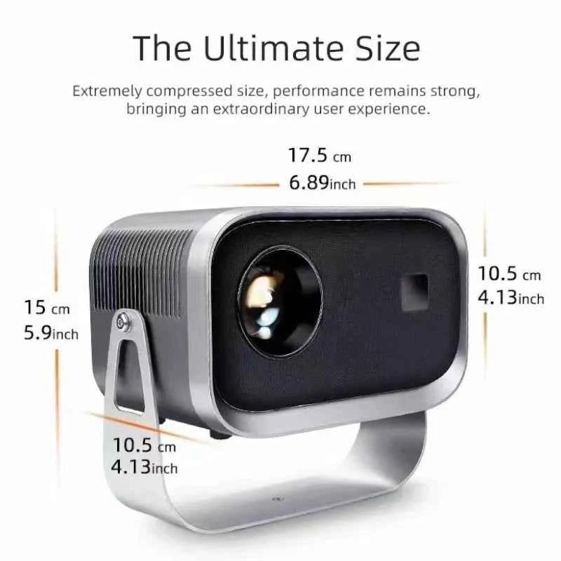 Mini Smart Projector - HD with 4K support, Dual-Band Wi-Fi, Android. Portable Outdoor Home Theater 200 Lumens