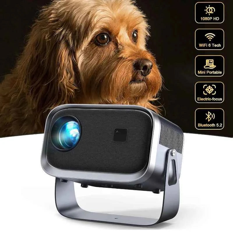 Mini Smart Projector - HD with 4K support, Dual-Band Wi-Fi, Android. Portable Outdoor Home Theater 200 Lumens