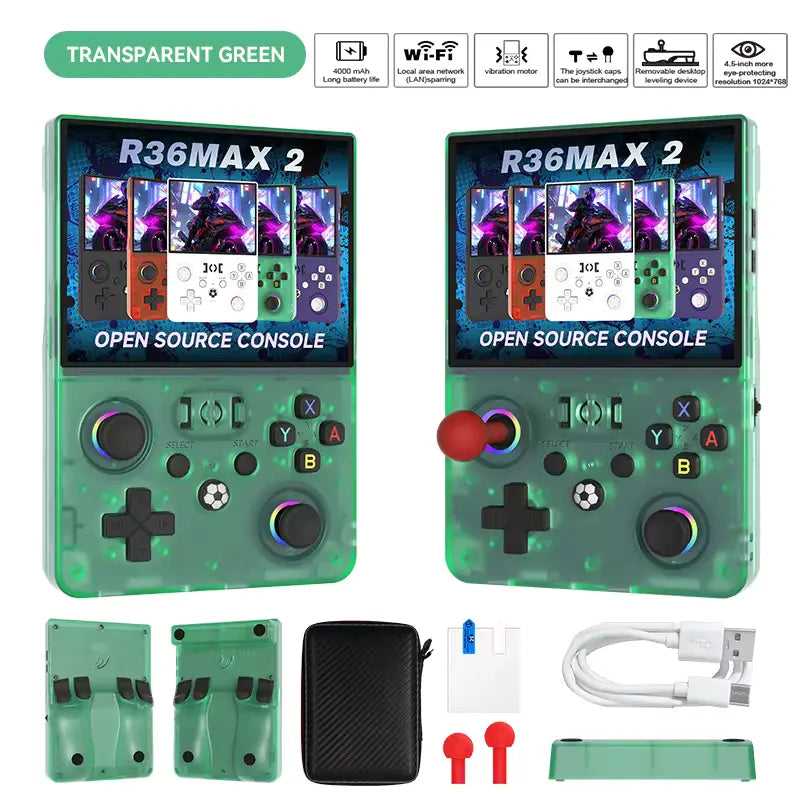 R36MAX 2 Retro Handheld, 4.5" IPS, 22000 Games | BeniTronica #Color=Green,Verde