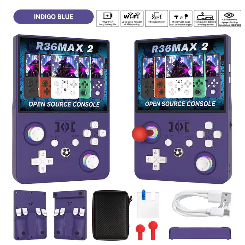 R36MAX 2 Retro Handheld, 4.5" IPS, 22000 Games | BeniTronica #Color=Purple,Viola