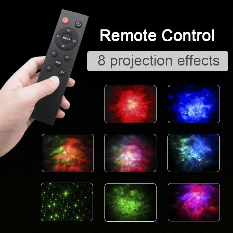 Spaceman Lamp Seven-Color Night Light Projector with 8 Nebula Effects, Remote Control Star Projection for Indoor Bedroom Use