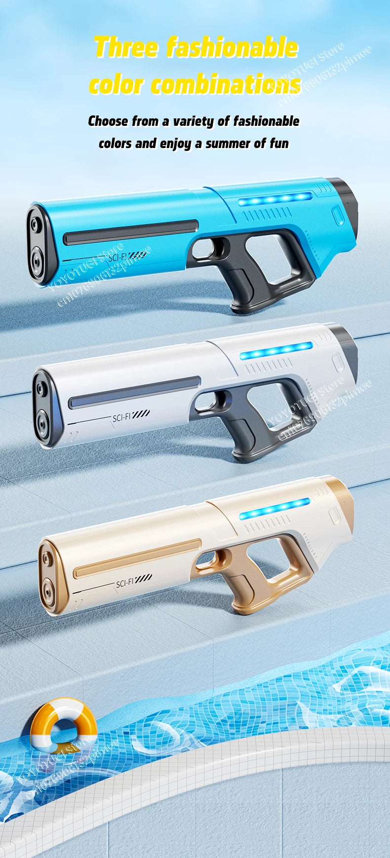 Water Blaster Pro – Fully Automatic Electric Water Gun with Large Capacity and Self-Absorbing System | Summer Outdoor Toy Gift for Kids