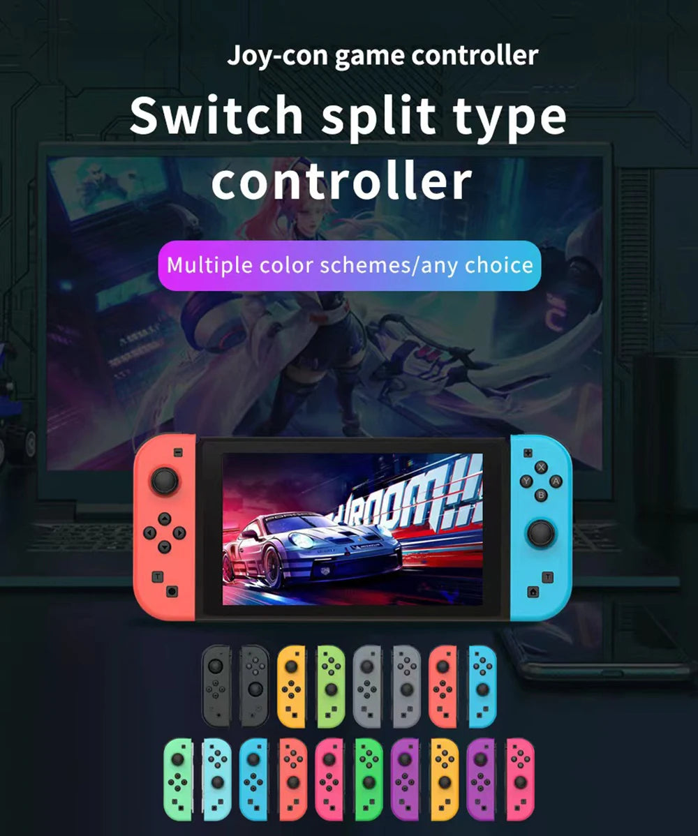 NS Joycons Controller Bluetooth Wireless Gamepad for Switch, Vibration, Turbo, Wake-Up, Gaming Handle & Joystick Control