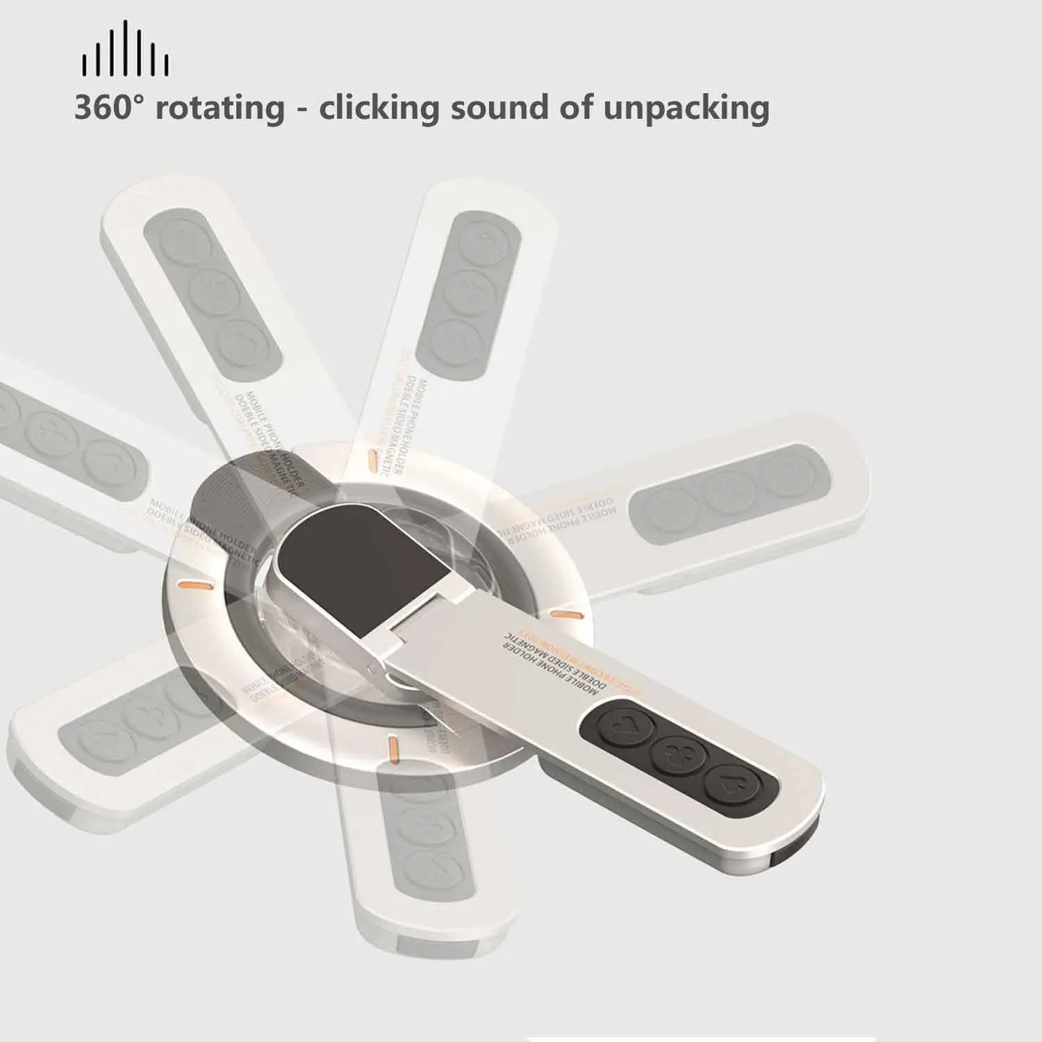 MagSafe Grip Stand 3-in-1 Magnetic Ring Holder & Double-Sided Phone Stand for iPhone 17/16/15/14/13/12 and Android with MagSafe Cases