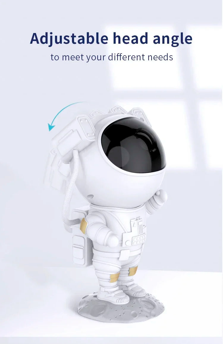 Spaceman Lamp Seven-Color Night Light Projector with 8 Nebula Effects, Remote Control Star Projection for Indoor Bedroom Use