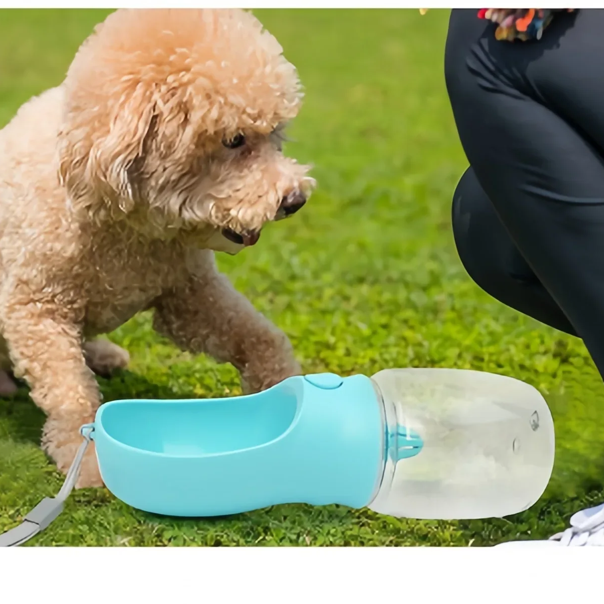 Portable Pet Bottle 550ml with Food and Water Container, Travel Feeder Bowl for Dogs and Cats, Outdoor Leak-Proof Dispenser for Puppies and Small Pets