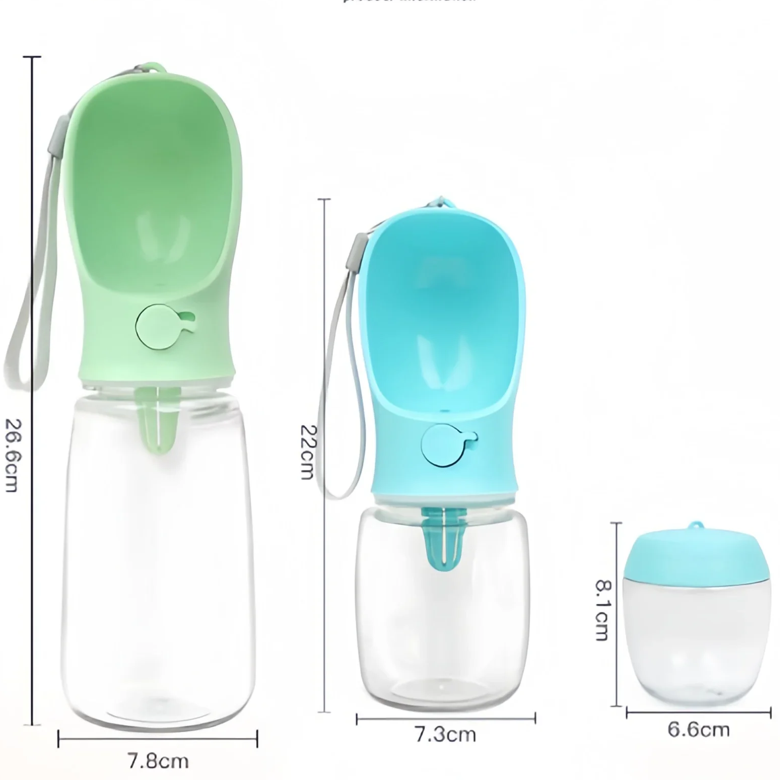 Portable Pet Bottle 550ml with Food and Water Container, Travel Feeder Bowl for Dogs and Cats, Outdoor Leak-Proof Dispenser for Puppies and Small Pets