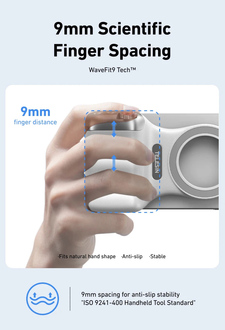 TELESIN Camera Grip Magnetic Phone Holder with Shooting Aid and Remote Control for iPhone and Android Devices
