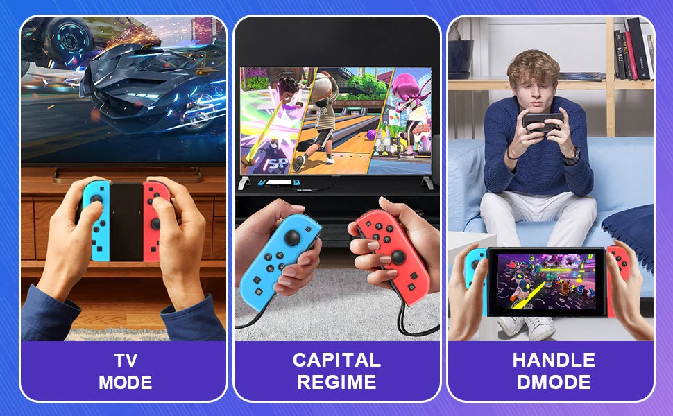 NS Joycons Controller Bluetooth Wireless Gamepad for Switch, Vibration, Turbo, Wake-Up, Gaming Handle & Joystick Control