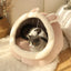 Deep Sleep Bed Cartoon Foldable Pet Cave, Removable Washable Sleeping Mat for Cats and Small Dogs