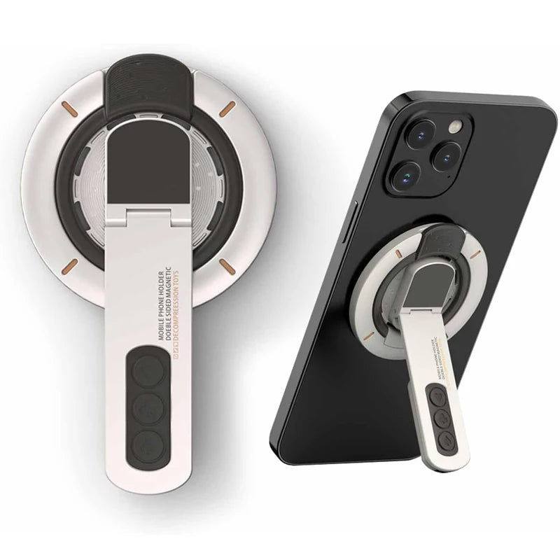 MagSafe Grip Stand 3-in-1 Magnetic Ring Holder & Double-Sided Phone Stand for iPhone 17/16/15/14/13/12 and Android with MagSafe Cases
