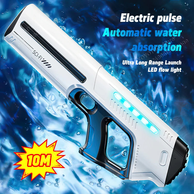 Water Blaster Pro – Fully Automatic Electric Water Gun with Large Capacity and Self-Absorbing System | Summer Outdoor Toy Gift for Kids