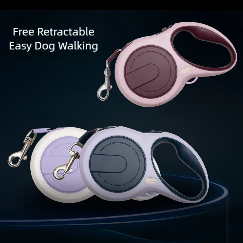 Dog Leash Retractable 5m Strong Nylon, Automatic Durable Collar for Small, Medium & Large Dogs and Cats