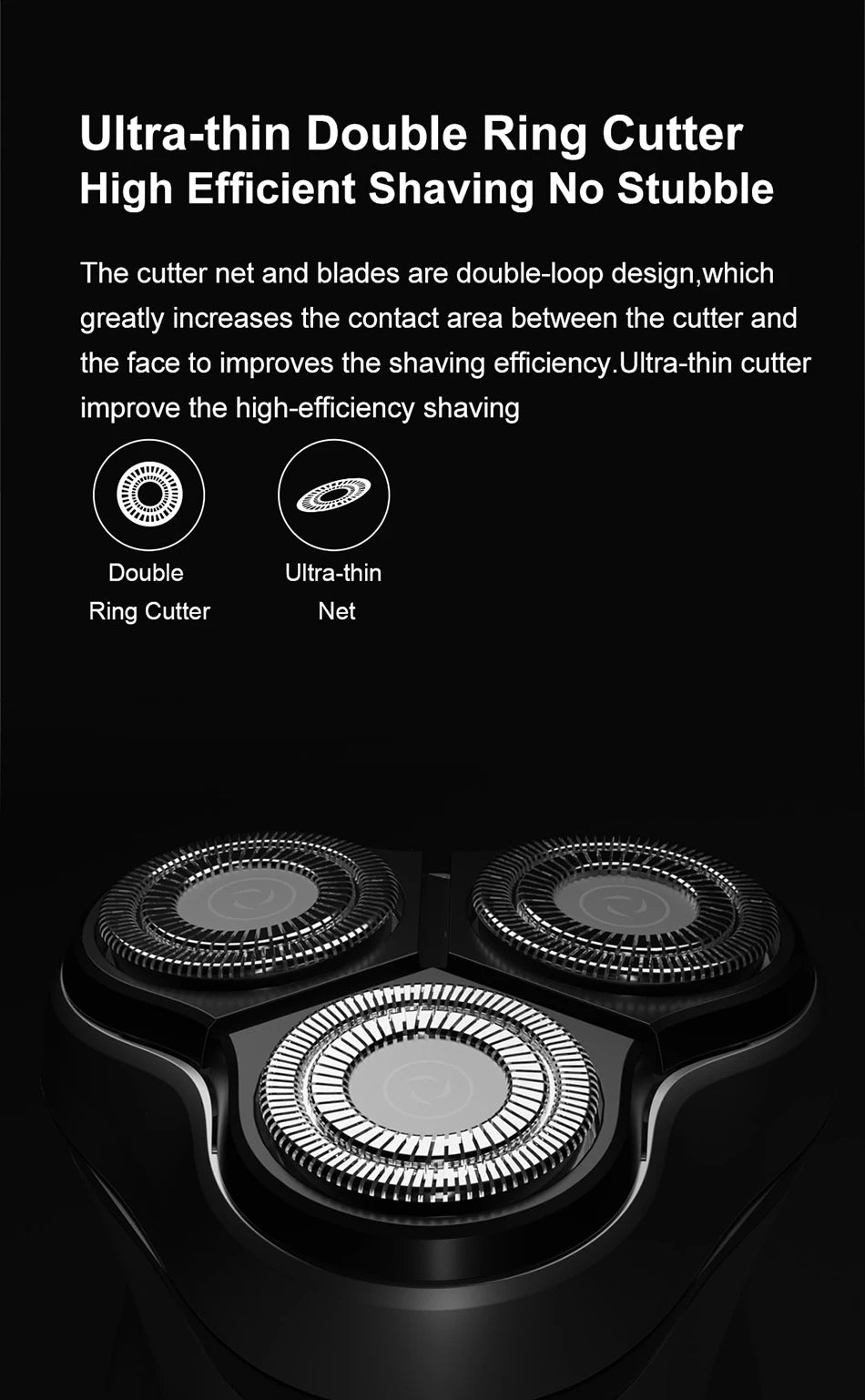 ENCHEN Rotary Shaver Blackstone 3D Floating Blade Electric Razor for Men | USB-C Rechargeable & Washable Beard Trimmer