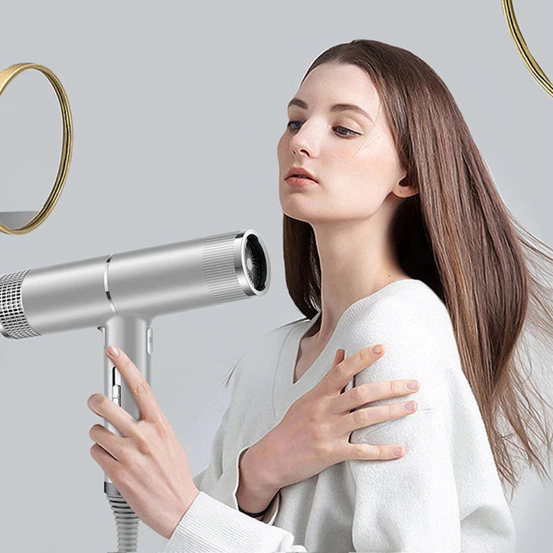 Hair Dryer Professional Negative Ion Technology, Fast Drying, Low Noise, Compact and Portable Styling Tool