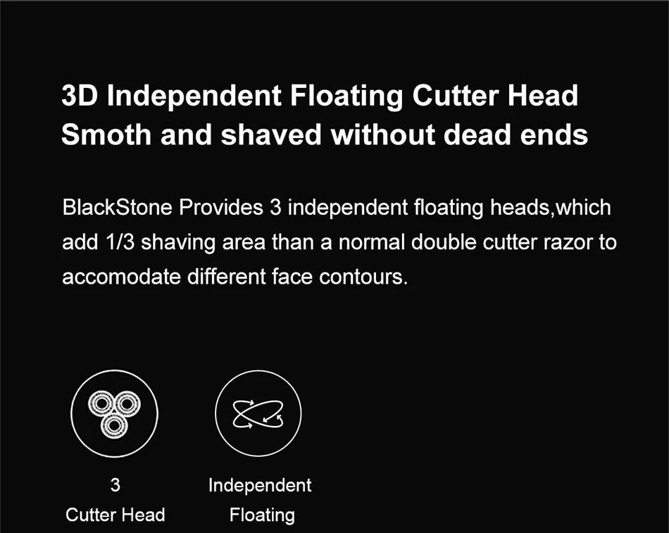 ENCHEN Rotary Shaver Blackstone 3D Floating Blade Electric Razor for Men | USB-C Rechargeable & Washable Beard Trimmer