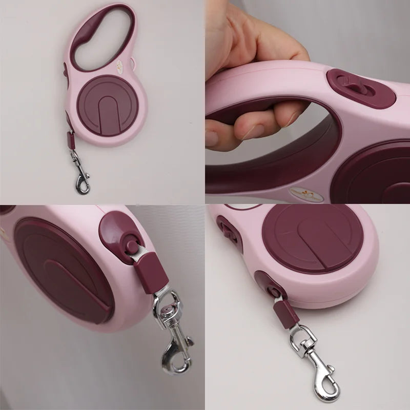 Dog Leash Retractable 5m Strong Nylon, Automatic Durable Collar for Small, Medium & Large Dogs and Cats