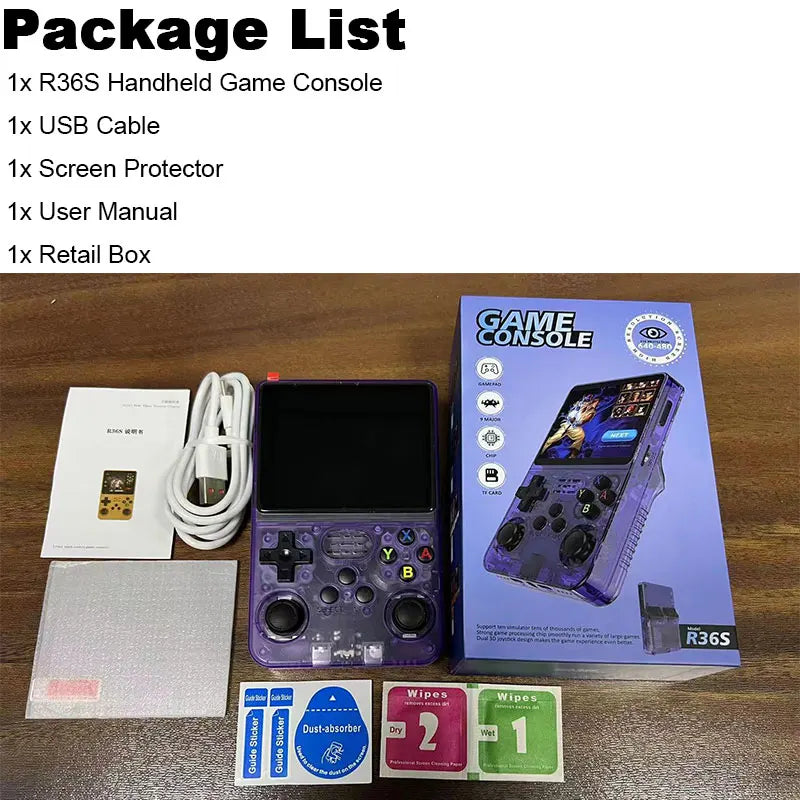 R36S Console Open-Source Retro Handheld, Linux Gaming System with 3.5" IPS Display, Portable Classic Game Player for Kids and Adults