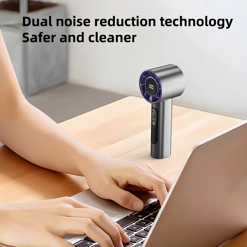 Turbo Handheld Fan Xiaomi F08 with LED Display, 100-Speed Adjustment, Long-Lasting Battery & USB Fast Charging