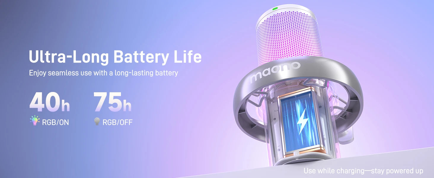 MAONO Wireless Microphone – DM40 USB Condenser Mic with AI Voice Changer, Noise Reduction, Ideal for Gaming, Streaming, PC & Laptop Recording