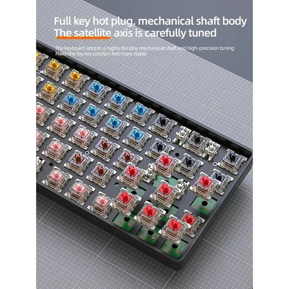 Wolf Keyboard K68 Bluetooth Wireless Dual-Mode, Color Blocking Design, Hot-Swappable Gaming Laptop Keyboard