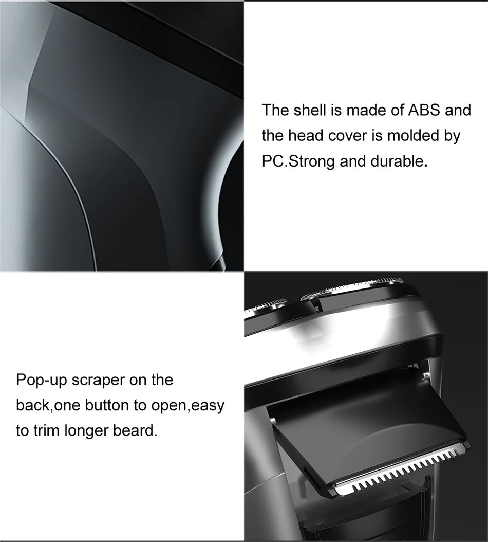 ENCHEN Rotary Shaver Blackstone 3D Floating Blade Electric Razor for Men | USB-C Rechargeable & Washable Beard Trimmer