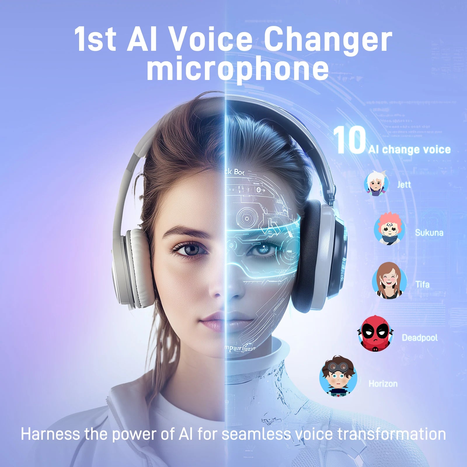 MAONO Wireless Microphone – DM40 USB Condenser Mic with AI Voice Changer, Noise Reduction, Ideal for Gaming, Streaming, PC & Laptop Recording