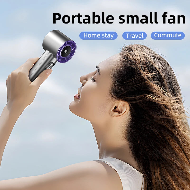 Turbo Handheld Fan Xiaomi F08 with LED Display, 100-Speed Adjustment, Long-Lasting Battery & USB Fast Charging