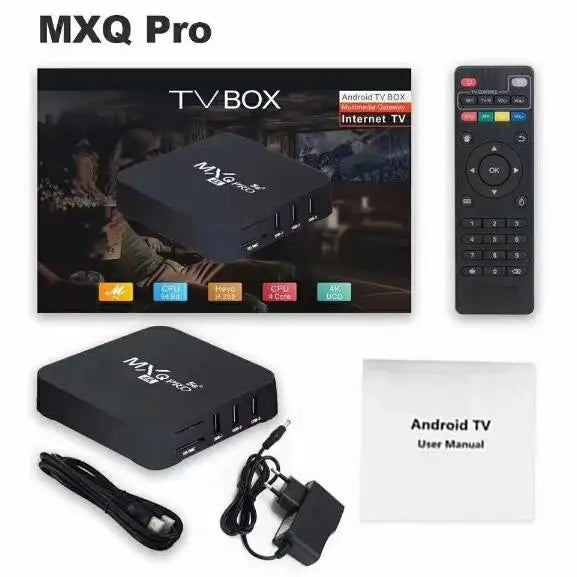 MXQ PRO 4K Android 10 Smart TV Box with RK3228, Dual-Band WiFi, Quad-Core Processor, 3D Video Playback, Home Theater Media Player