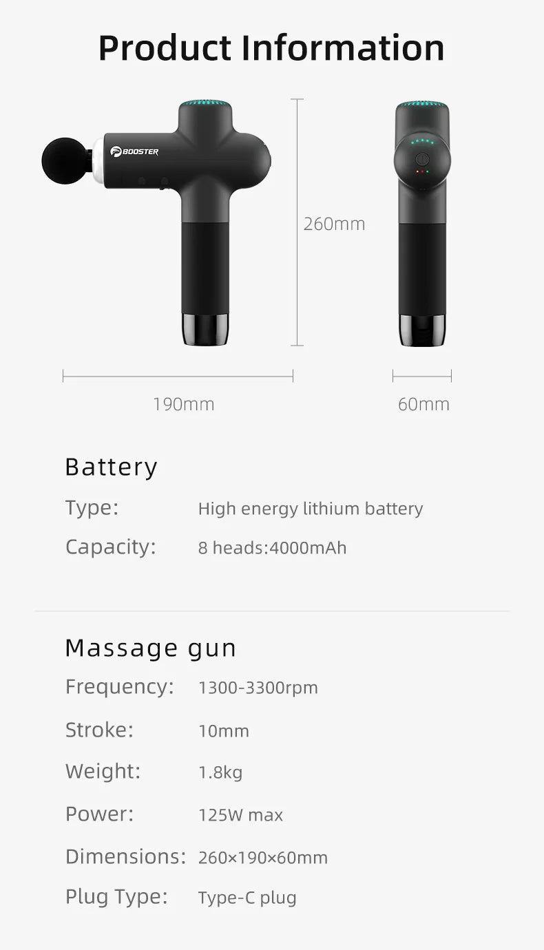 Booster Lightsaber Massage Gun - Smart-Hit Percussion Massager for Deep Muscle Recovery