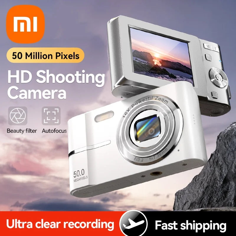 Xiaomi Digital Camera – 4K 50MP Compact Video Recorder with 16X Zoom, Anti-Shake, Flash, and Outdoor Shooting Features