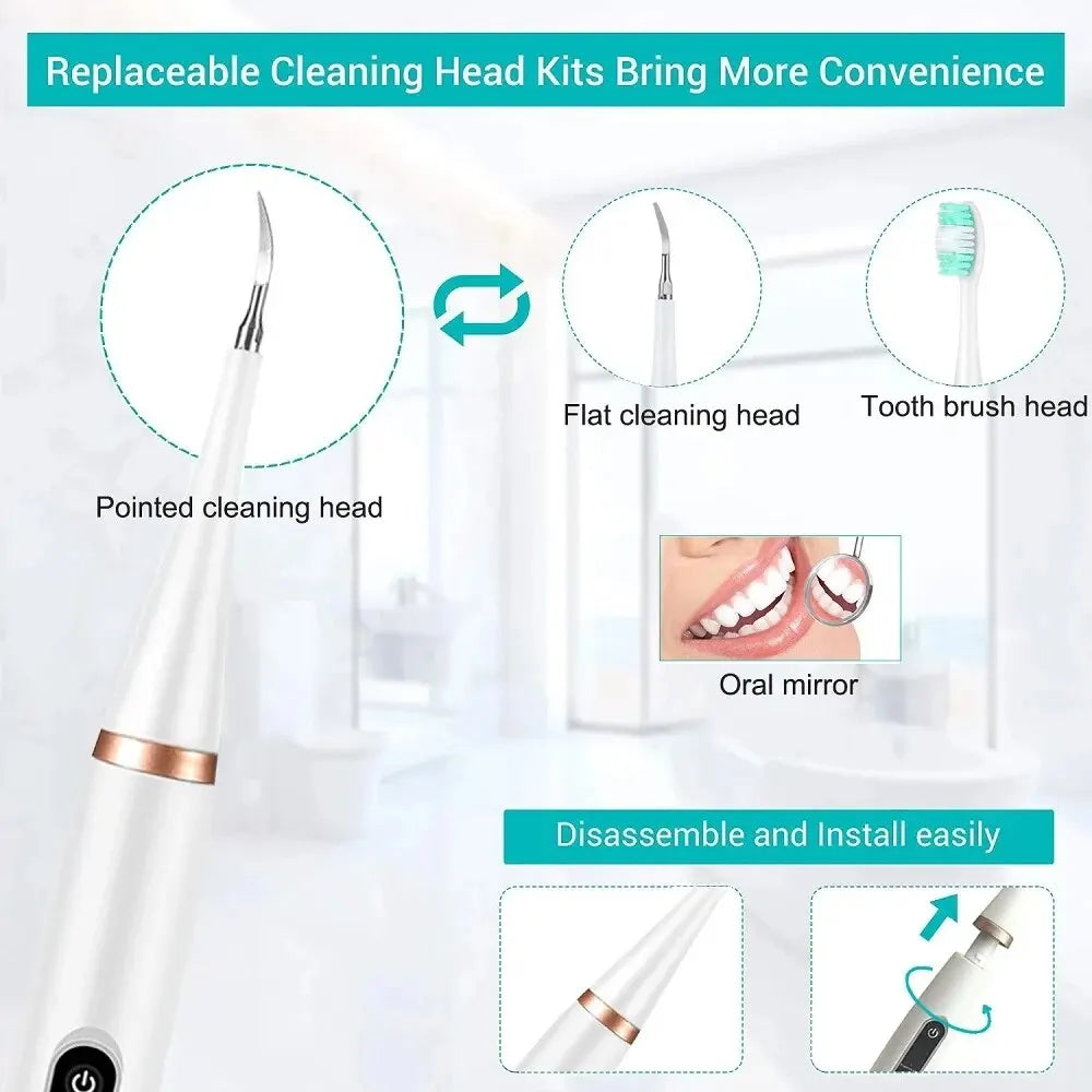 Sonic 2-in-1 Electric Oral Hygiene Kit with Scaler and Toothbrush for Deep Cleaning - Tartar, Plaque, and Stain Removal