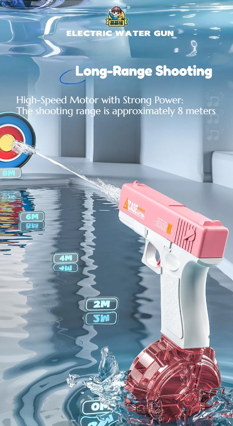 Electric Water Blaster – Full-Auto Summer Shooting Toy for Kids, Teens & Adults | Beach Fun Game Pistol